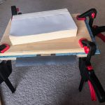 Step 9: Letting the book boards dry under a homemade book press